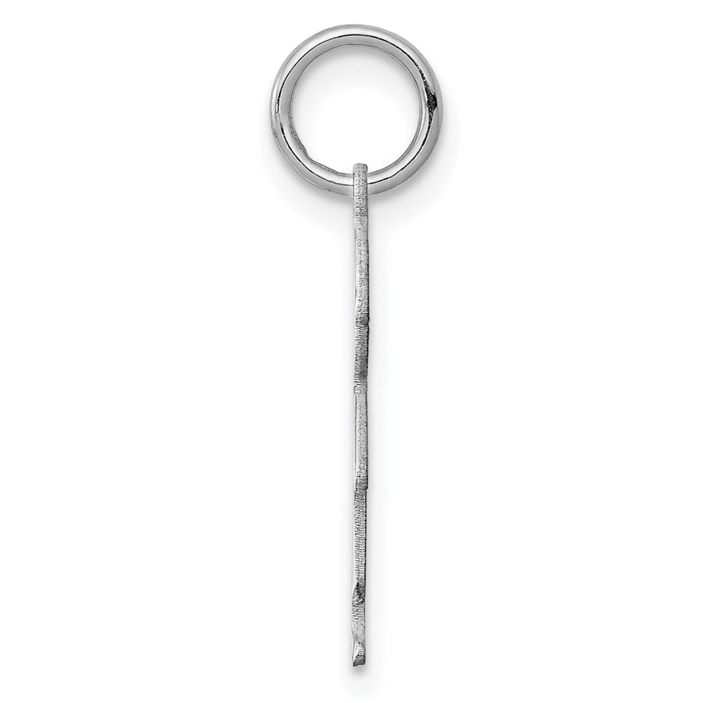 SSilver Rh-plt D/C Engravable Boy Polished Front/Satin Back Disc Charm