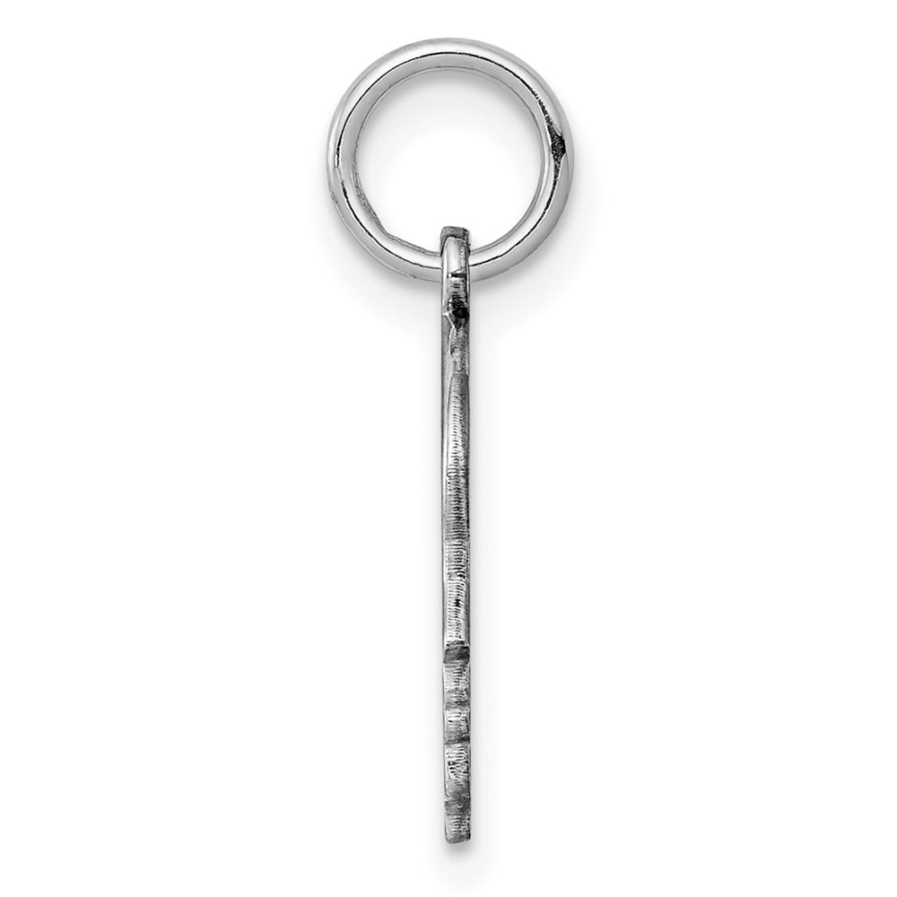 SSilver Rh-plt Engravable Boy Disc Charm Polish on Front/Back