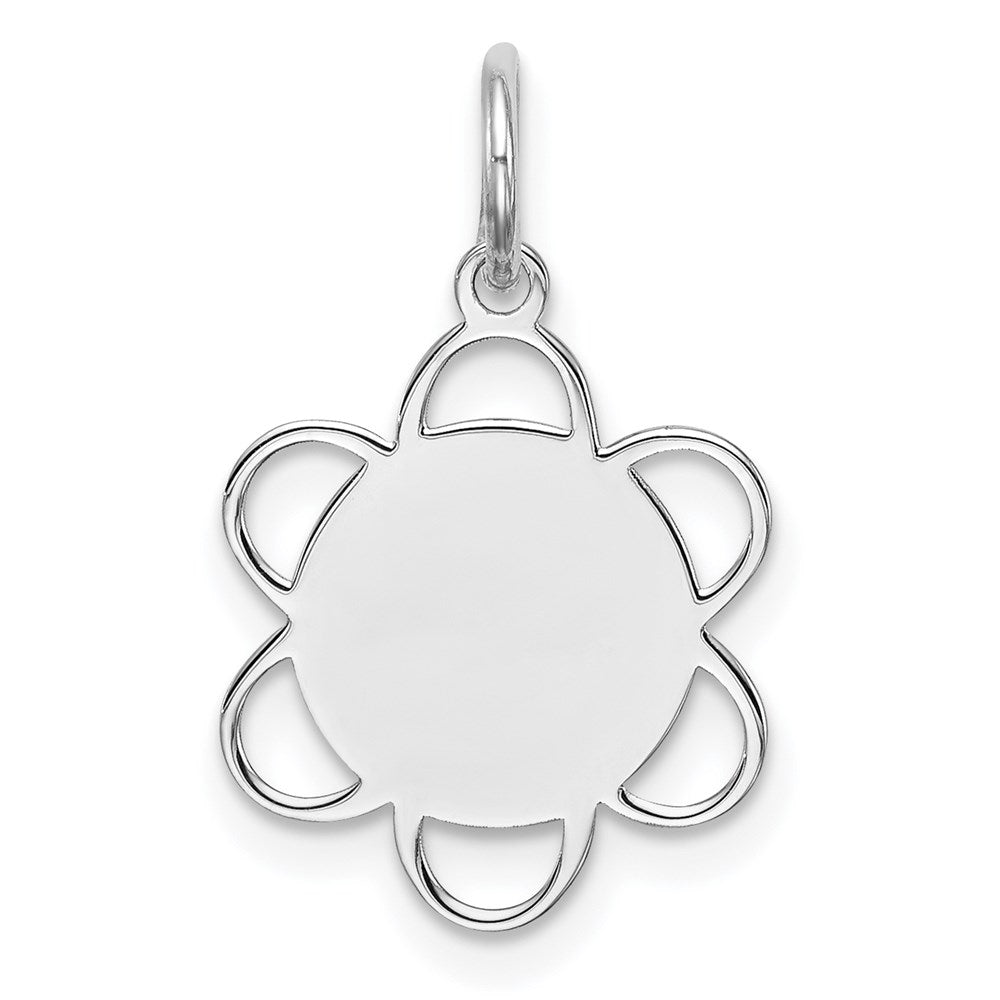 Sterling Silver Rhodium-plated Engraveable Disc Charm