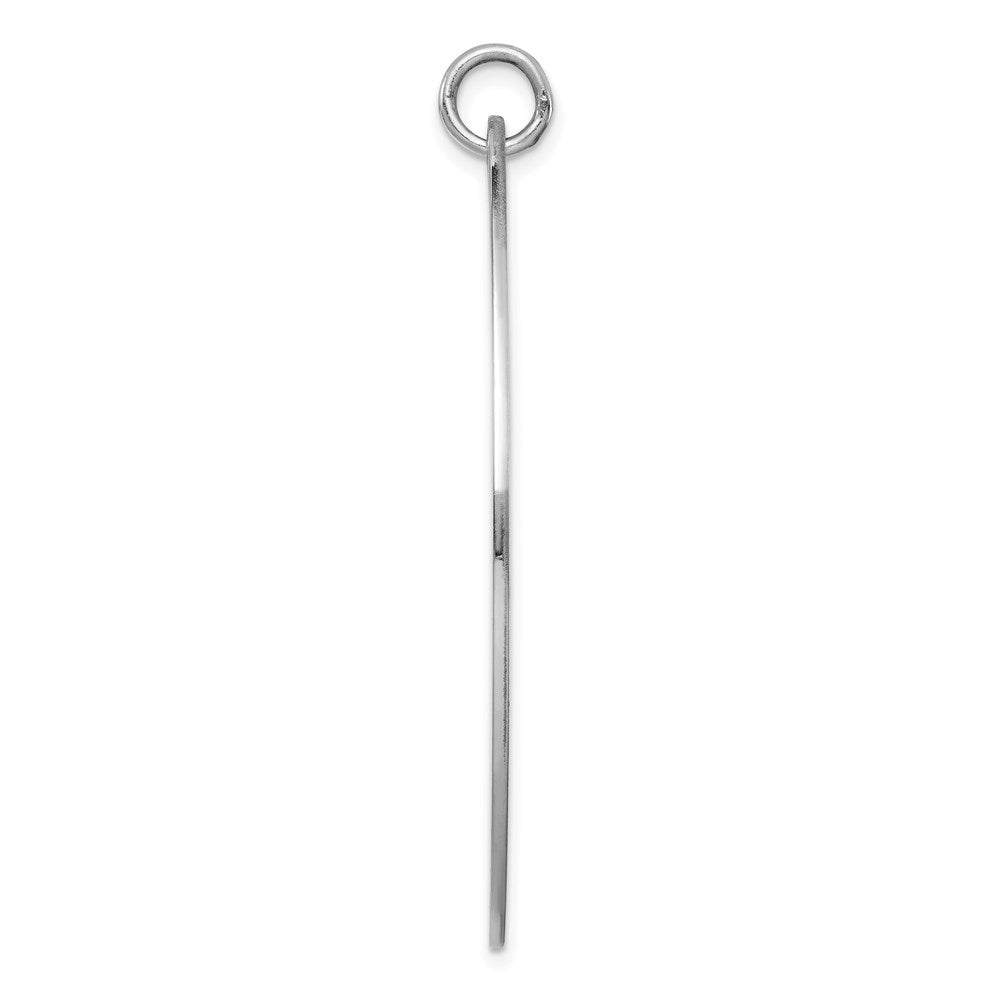 Sterl Silver Rh-plt Engraveable Oval Polished Front/Satin Back Disc Charm