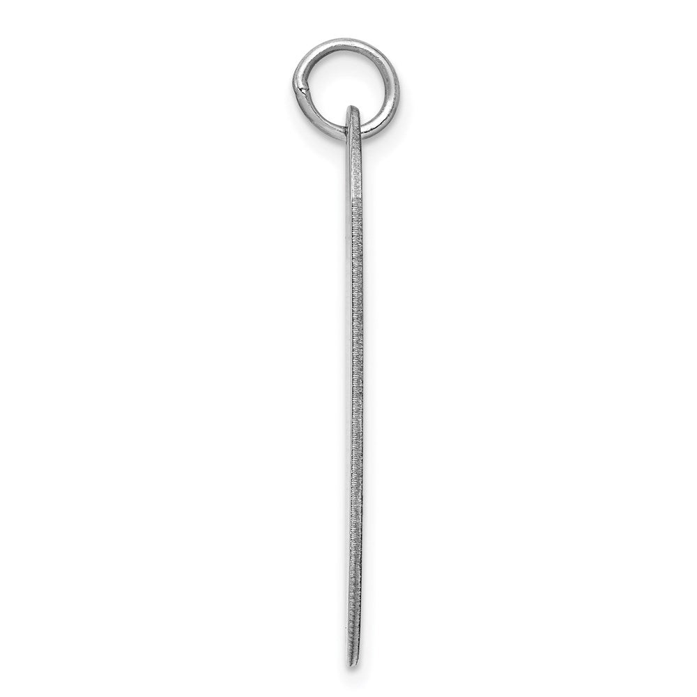 Sterling Silver Rhod.-plate Eng. Dog Tag Polished Front/Satin Back Disc Cha