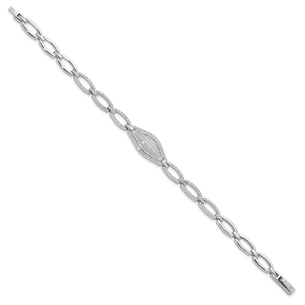 Brilliant Embers Sterling Silver Rhodium-plated 218 Stone Micro PavÇ CZ Bracelet
