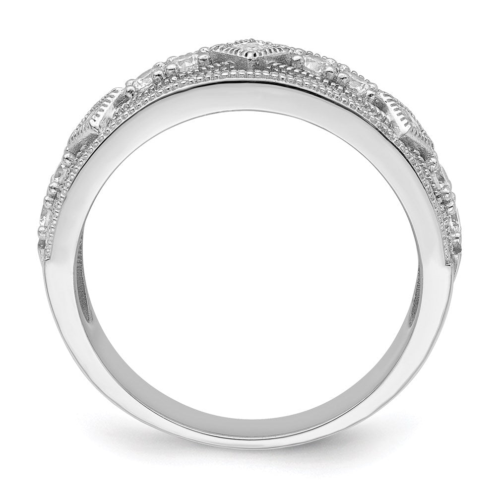 Brilliant Embers Sterling Silver Rhodium-plated 59 Stone Micro Pav¬Ç CZ Polished Ring