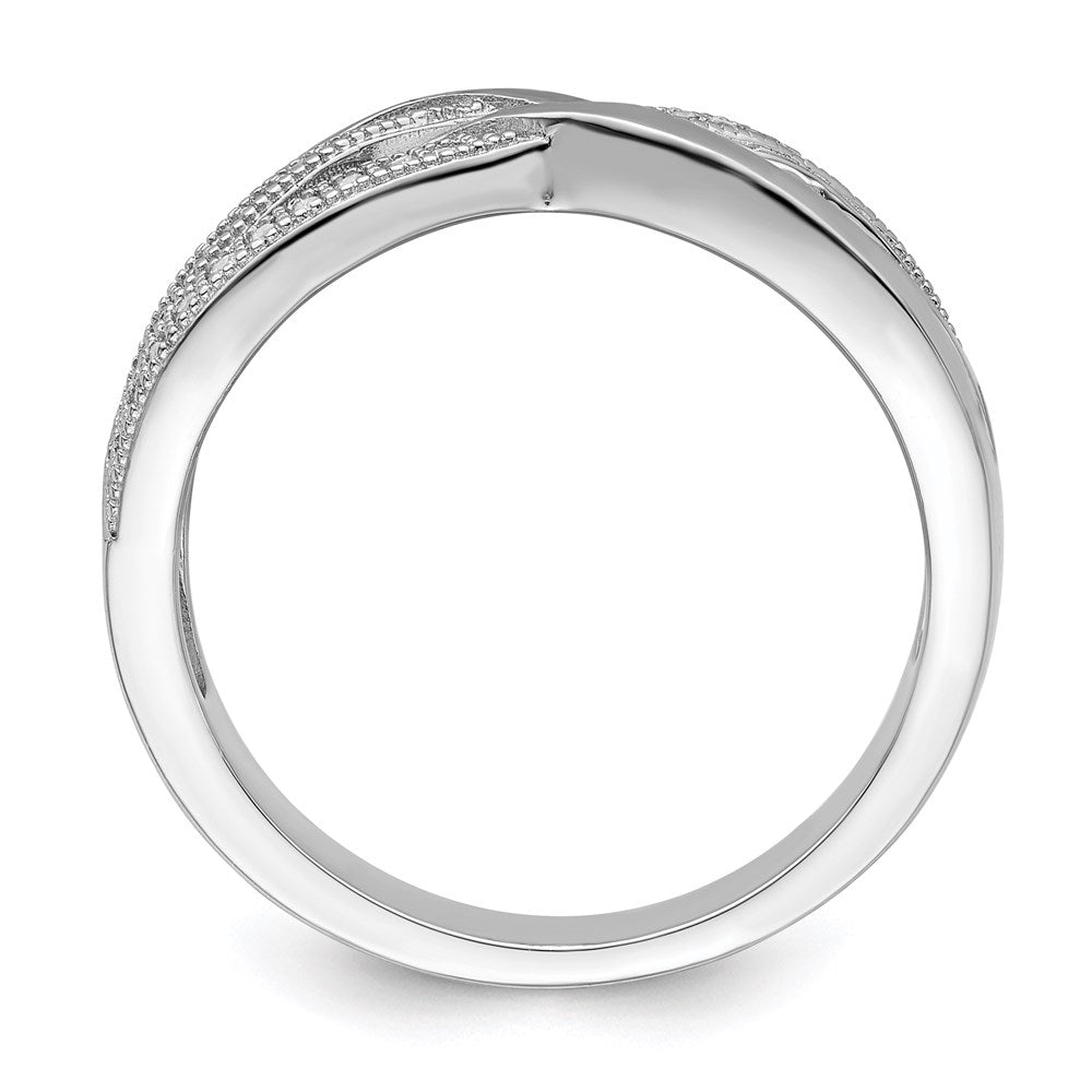 Brilliant Embers Sterling Silver Rhodium-plated 44 Stone Micro Pav CZ Polished Ring