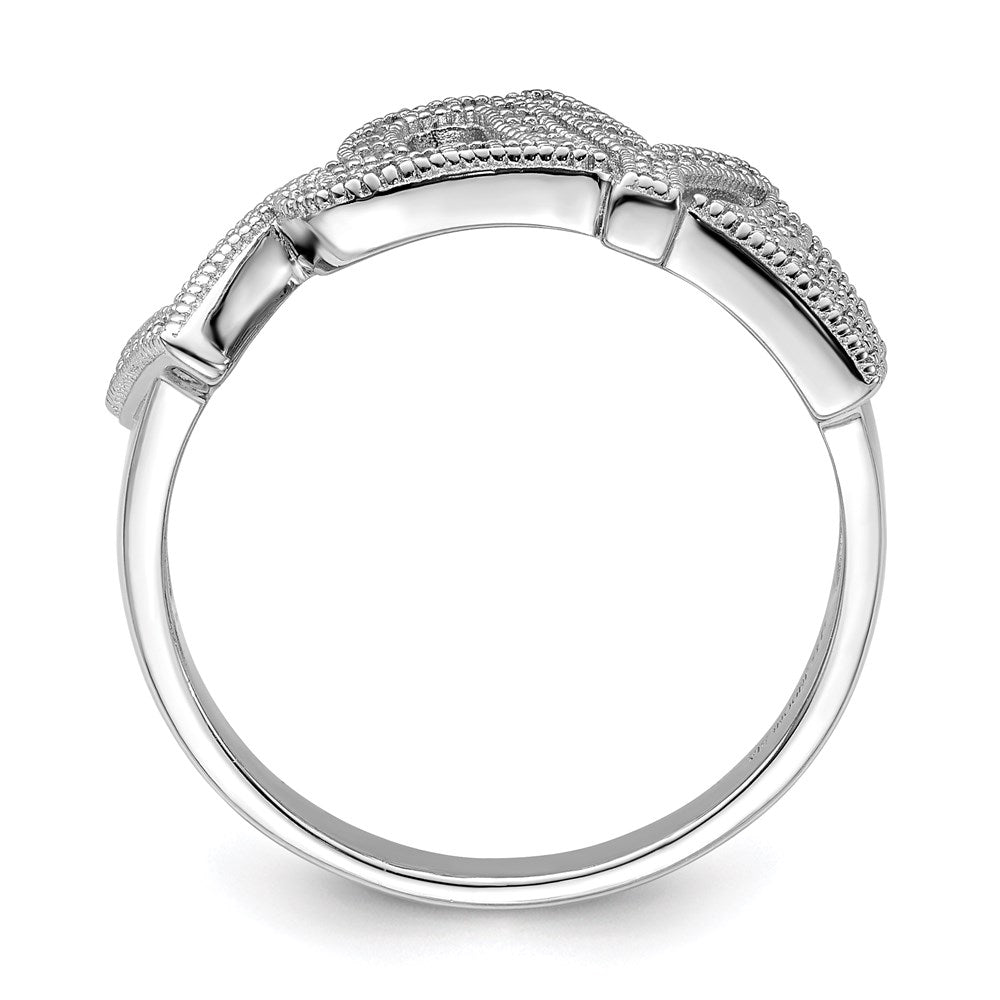 Brilliant Embers Sterling Silver Rhodium-plated 63 Stone Micro PavÂ CZ Polished Love Ring