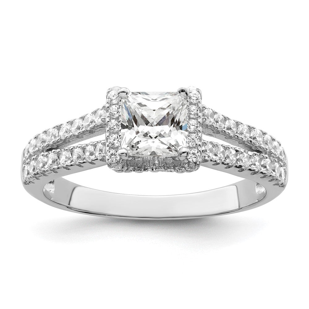 Brilliant Embers Sterling Silver Rhodium-plated 61 Stone Micro Pav√á CZ Ring