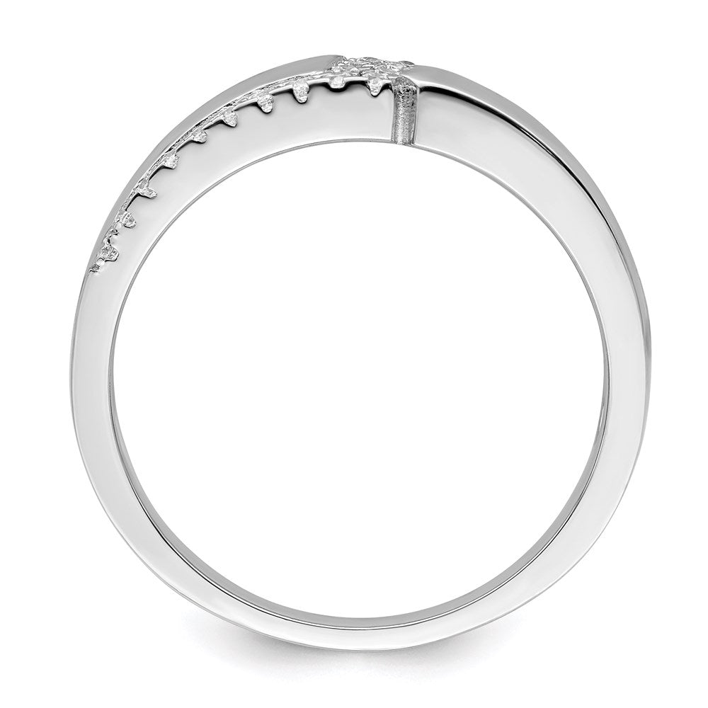 Brilliant Embers Sterling Silver Rhodium-plated 24 Stone Micro PavÂ CZ Men's Ring