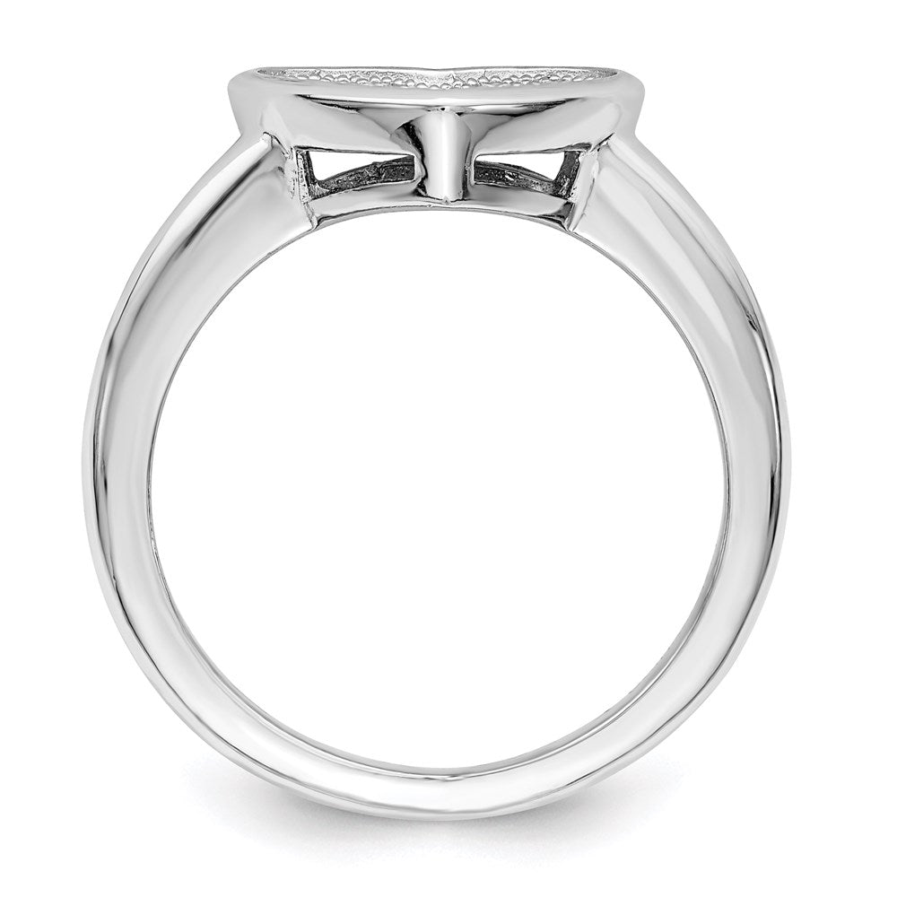 Brilliant Embers Sterling Silver Rhodium-plated 34 Stone Micro PavÂ CZ Heart Ring