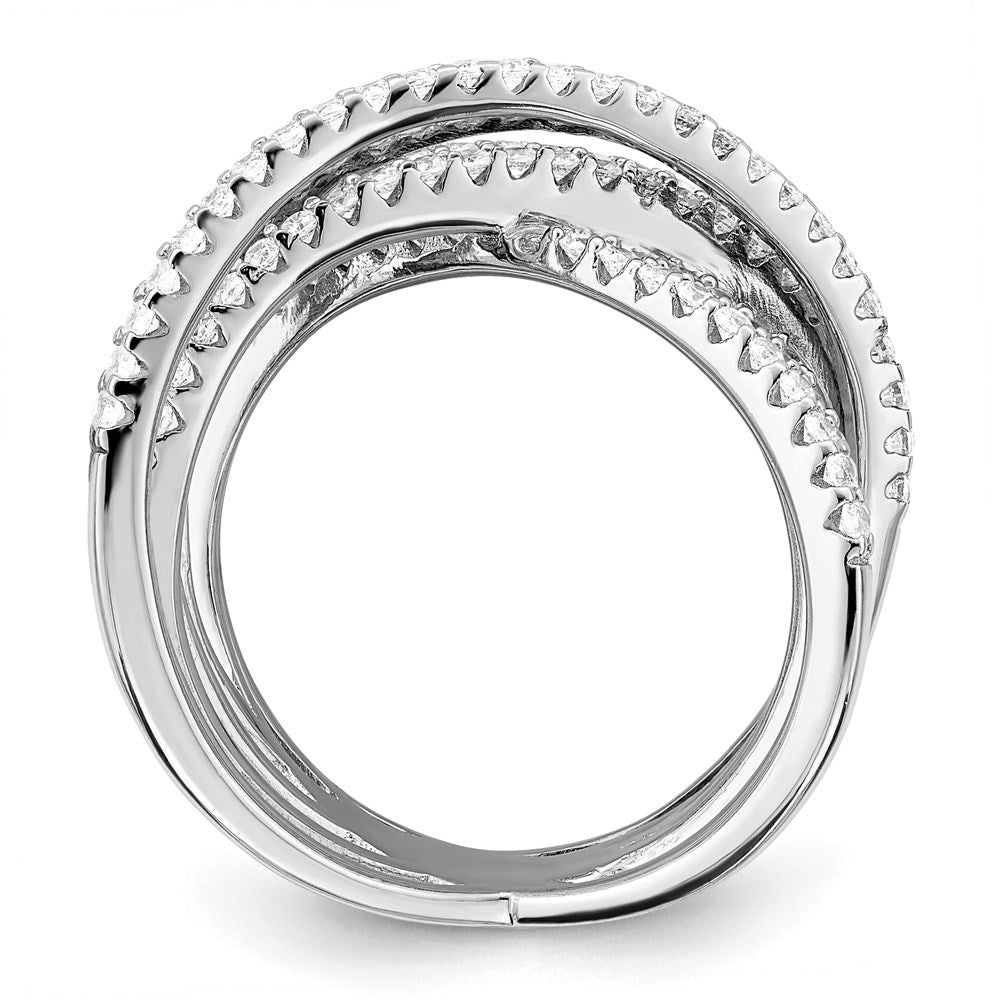 Brilliant Embers Sterling Silver Rhodium-plated 159 Stone Micro Pav√á CZ Ring