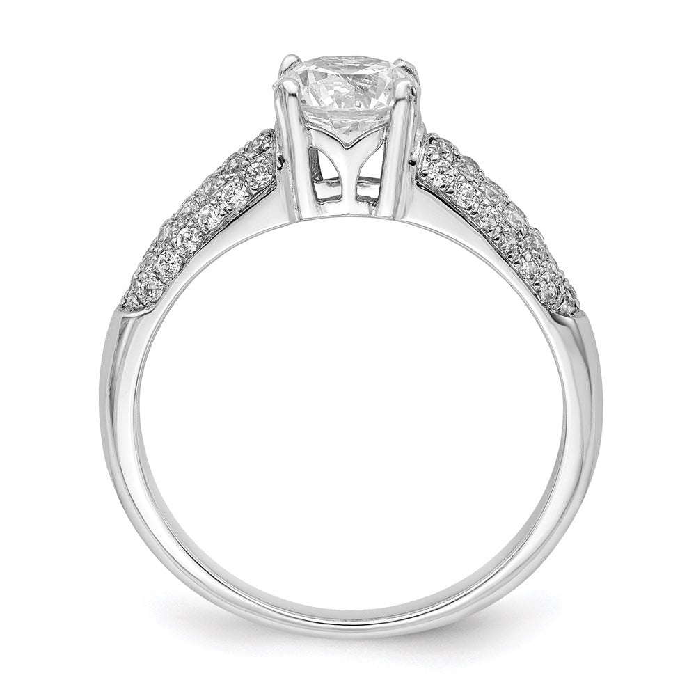 Brilliant Embers Sterling Silver Rhodium-plated 53 Stone Micro PavÂ CZ Ring