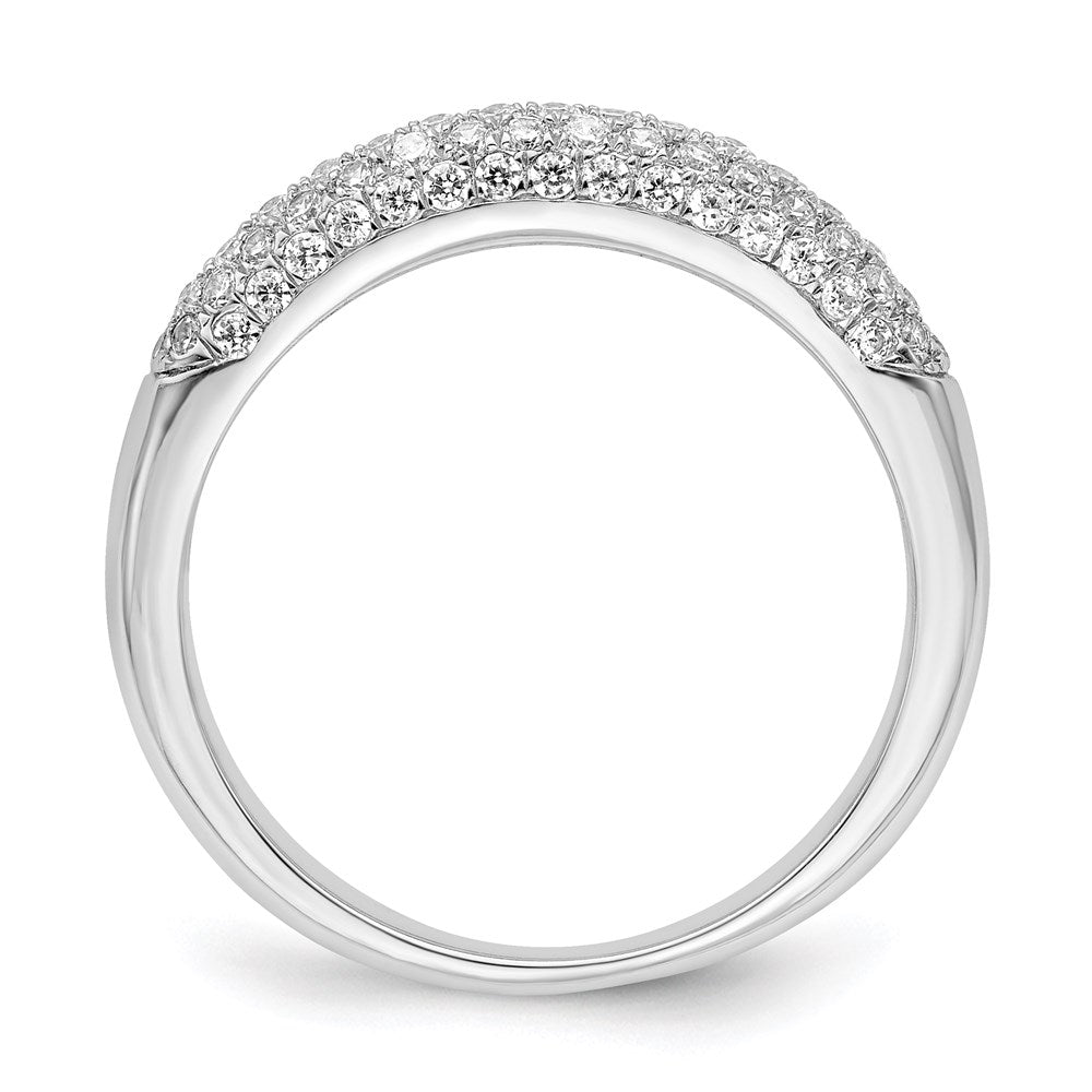 Brilliant Embers Sterling Silver Rhodium-plated 79 stone Micro Pav CZ Ring