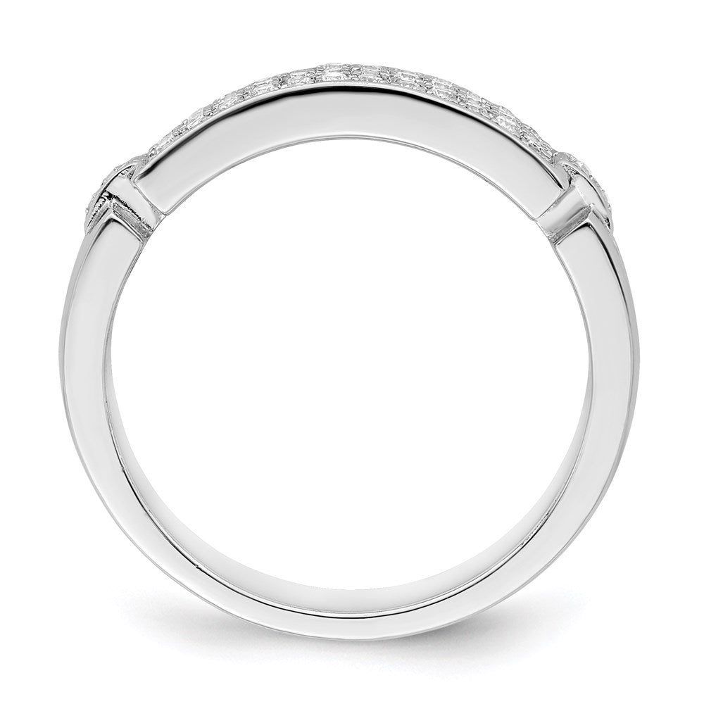 Brilliant Embers Sterling Silver Rhodium-plated 40 Stone Micro Pav CZ Ring