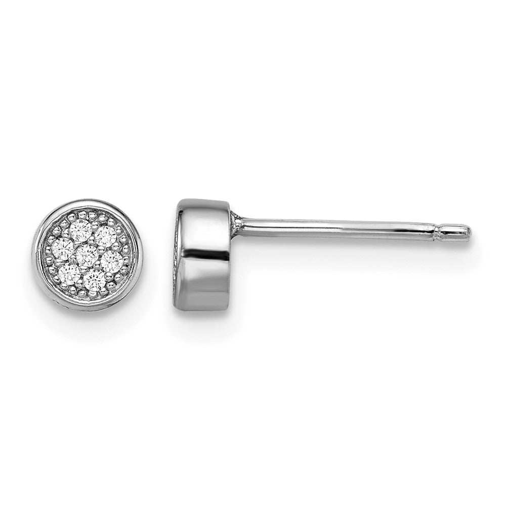 Brilliant Embers Sterling Silver Rhodium-plated 14 Stone Micro PavÂ CZ Polished Post Earrings