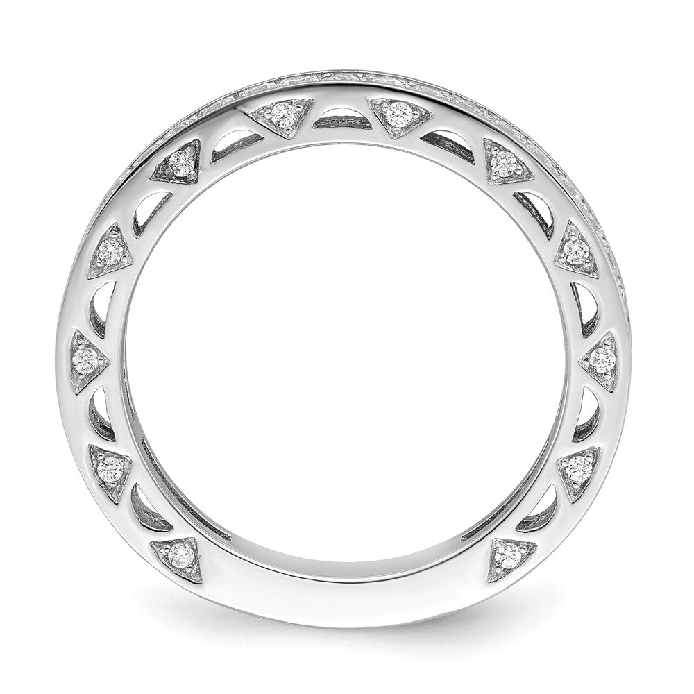 Brilliant Embers Sterling Silver Rhodium-plated 59 Stone Micro Pav CZ Ring