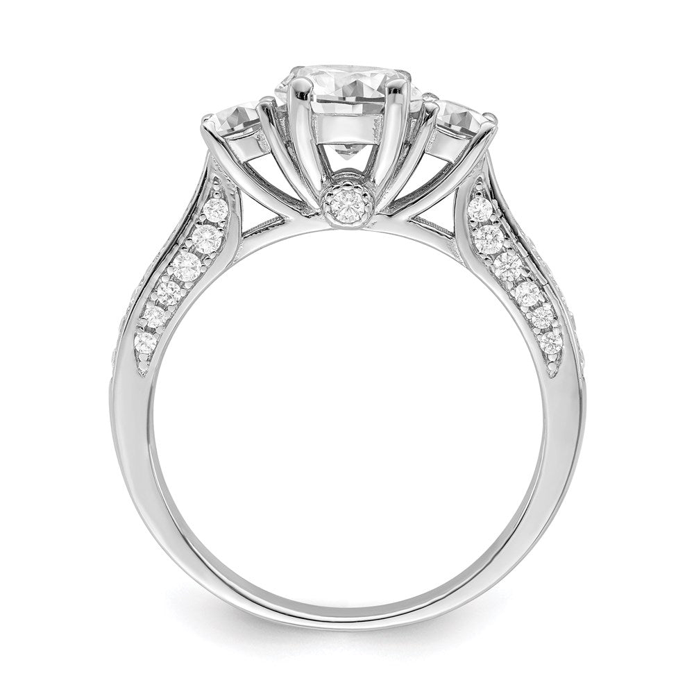 Brilliant Embers Sterling Silver Rhodium-plated 45 Stone Micro PavÂ CZ Ring