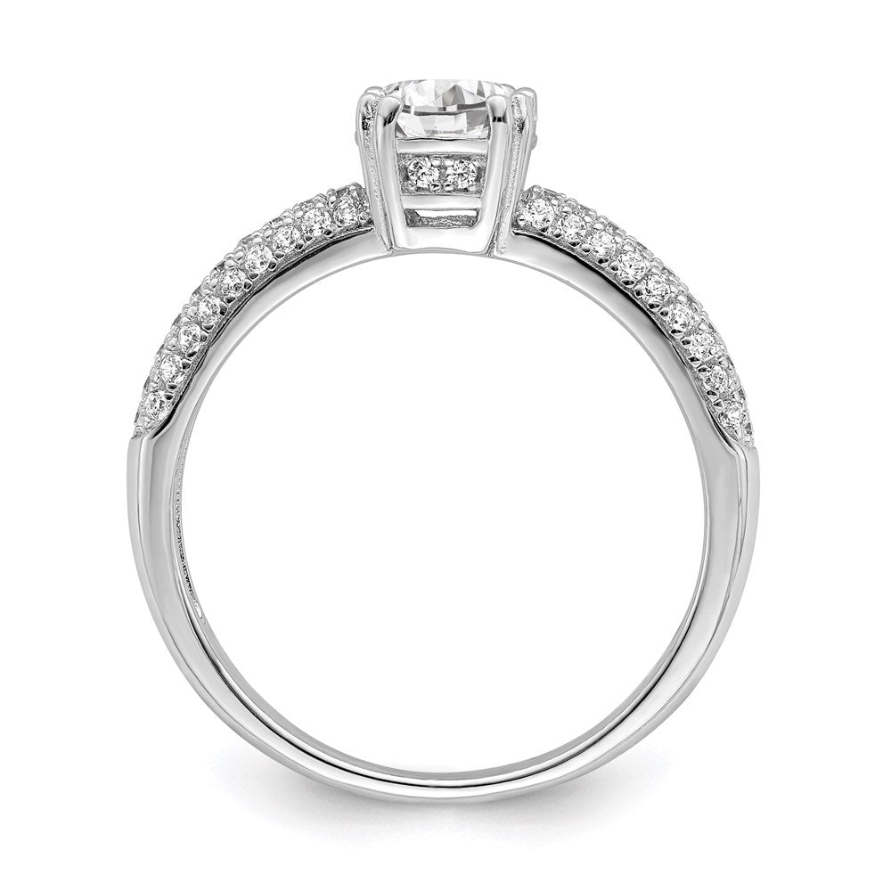 Brilliant Embers Sterling Silver Rhodium-plated 65 Stone Micro Pav√á CZ Ring