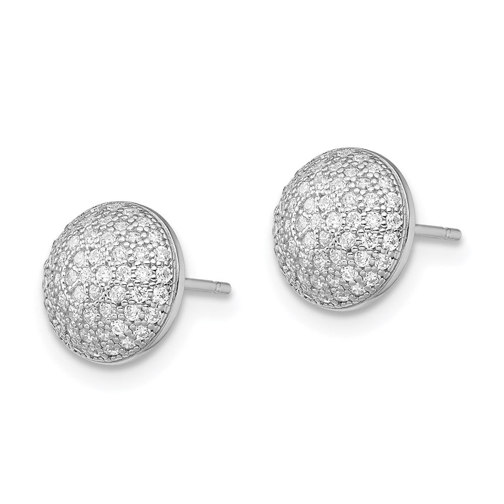 Brilliant Embers Sterling Silver Rhodium-plated 118 Stone Micro Pav√á CZ Post Earrings