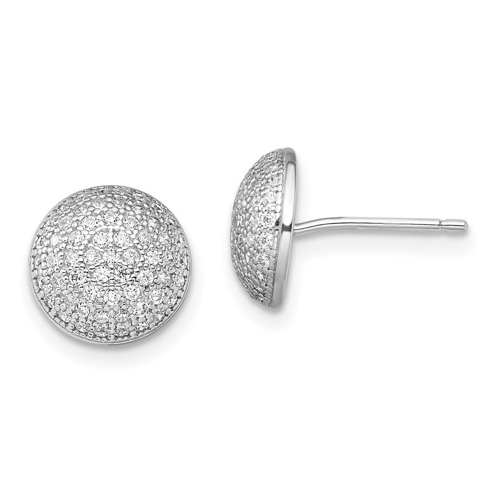Brilliant Embers Sterling Silver Rhodium-plated 118 Stone Micro PavÂ CZ Post Earrings
