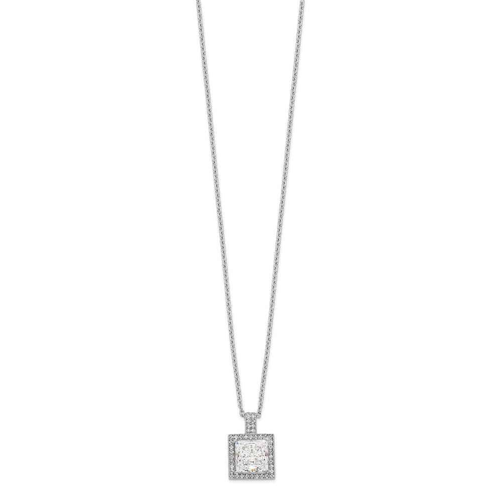 Brilliant Embers Sterling Silver Rhodium-plated 43 Stone Micro Pav CZ Necklace with 2 Inch Extender