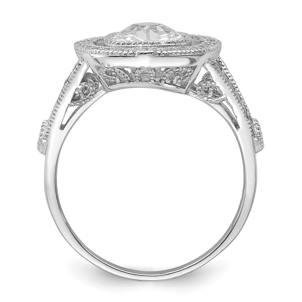Brilliant Embers Sterling Silver Rhodium-plated 51 Stone Fancy Micro Pav√á CZ Ring