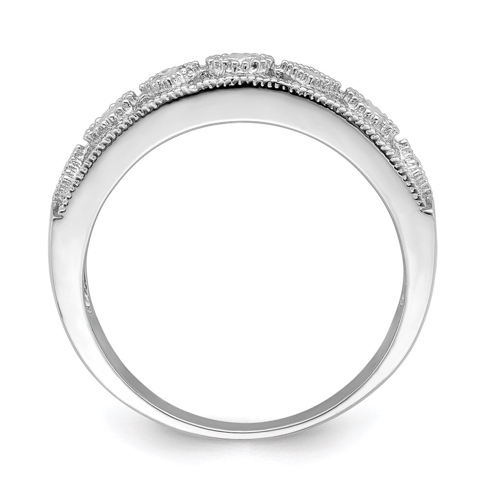 Brilliant Embers Sterling Silver Rhodium-plated 45 Stone Micro Pav¬Ç CZ Ring