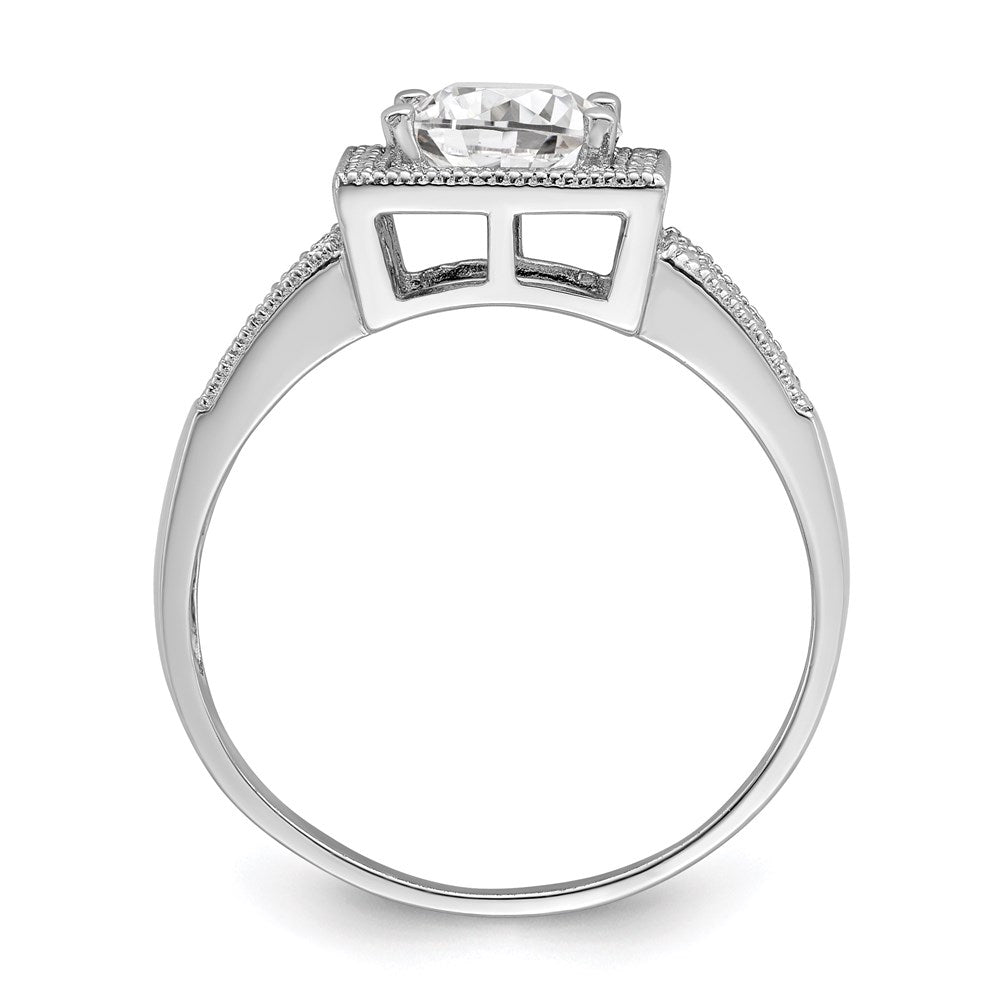 Brilliant Embers Sterling Silver Rhodium-plated 61 Stone Micro Pav√á CZ Ring