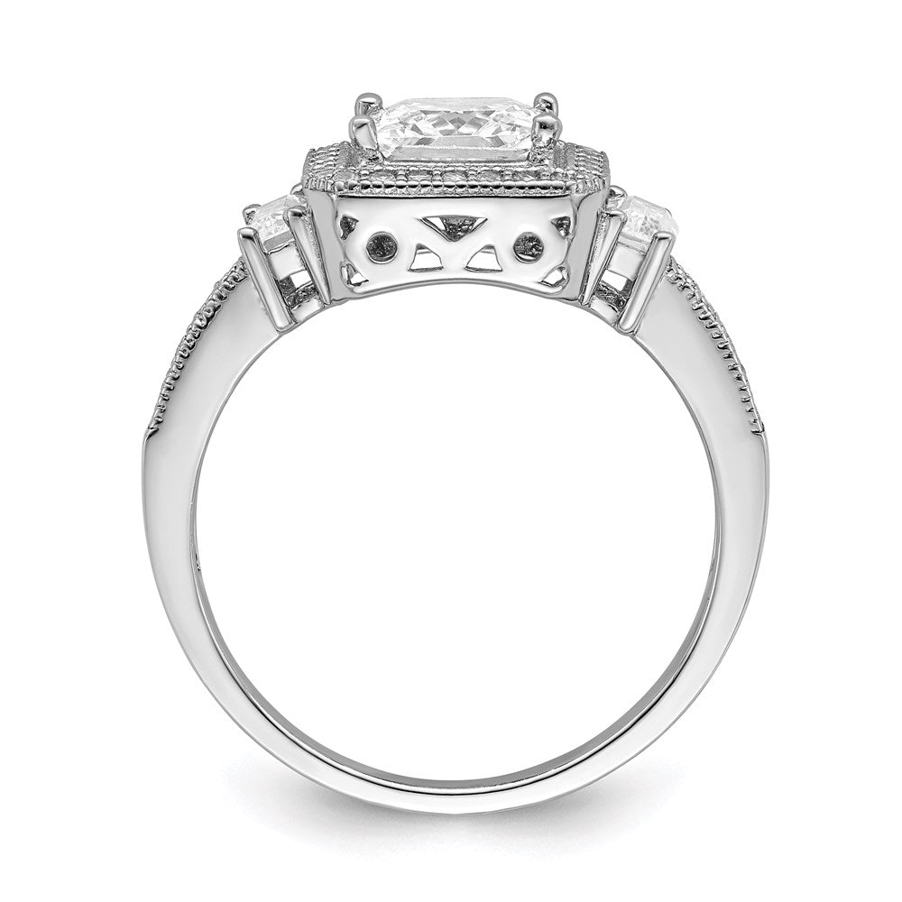 Brilliant Embers Sterling Silver Rhodium-plated 51 Stone Micro Pav√á CZ Ring