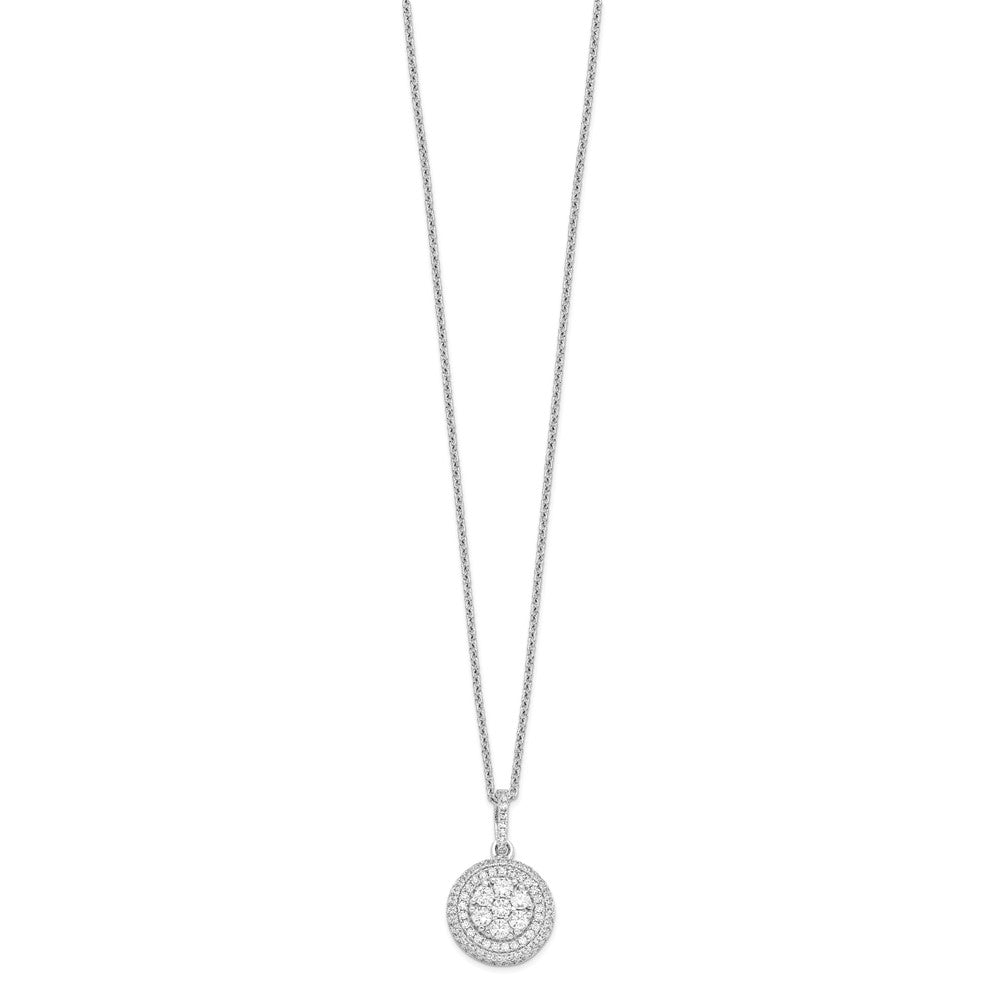 Brilliant Embers Sterling Silver Rhodium-plated 103 Stone Micro PavÂ CZ Necklace with 2 Inch Extender