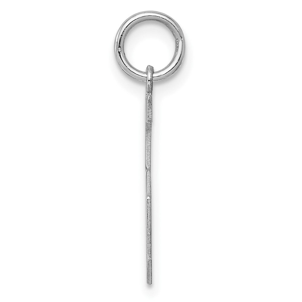 Sterling Silver/Rhodium-plated Polished Number 5 Charm