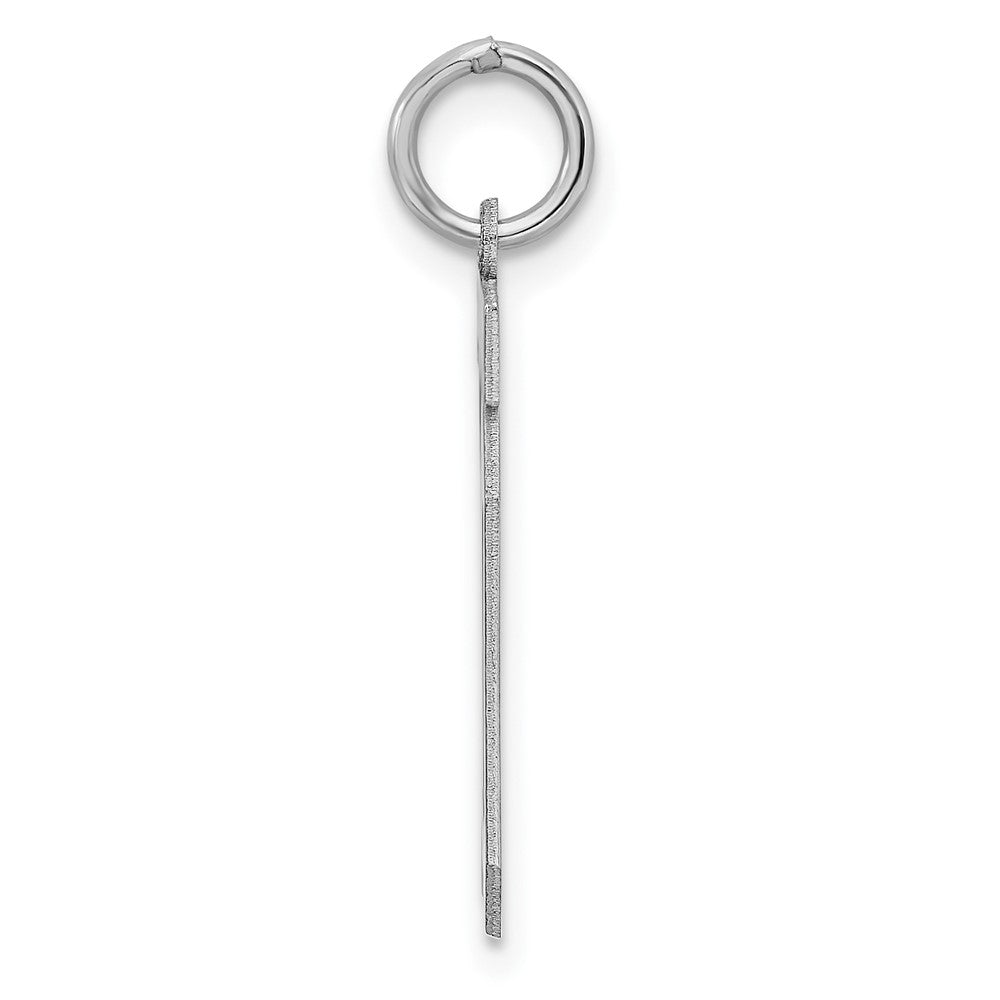 Sterling Silver/Rhodium-plated Polished Number 10 Charm