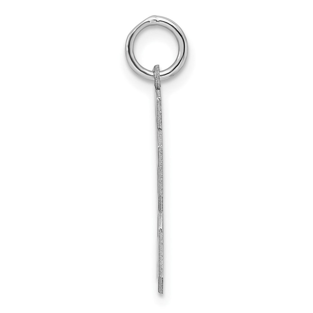 Sterling Silver/Rhodium-plated Polished Number 13 Charm