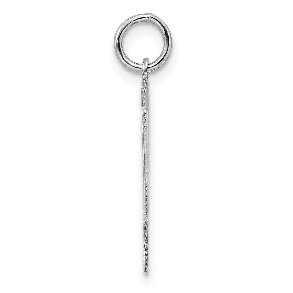 Sterling Silver/Rhodium-plated Polished Number 14 Charm