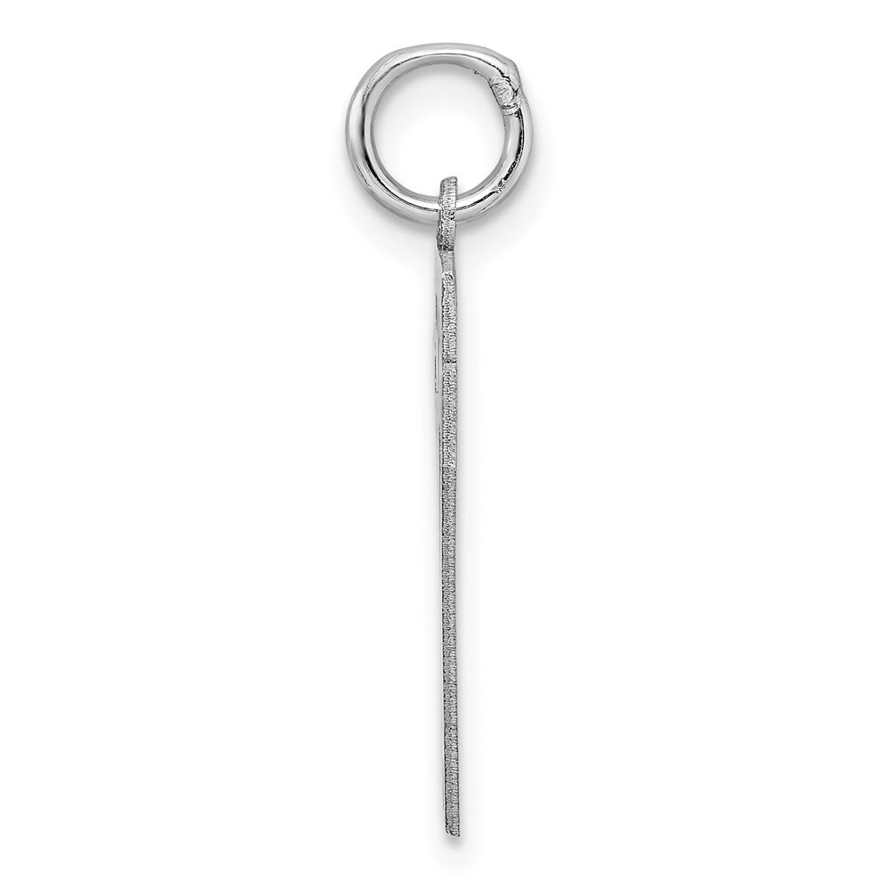 Sterling Silver/Rhodium-plated Polished Number 17 Charm