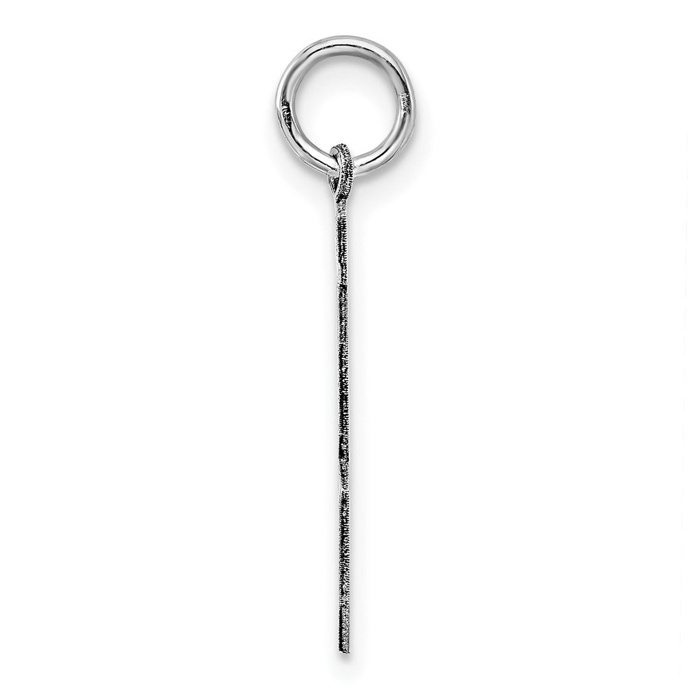 Sterling Silver/Rhodium-plated Polished Number 18 Charm