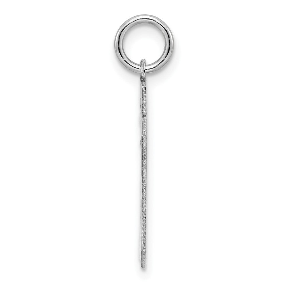 Sterling Silver/Rhodium-plated Polished Number 19 Charm