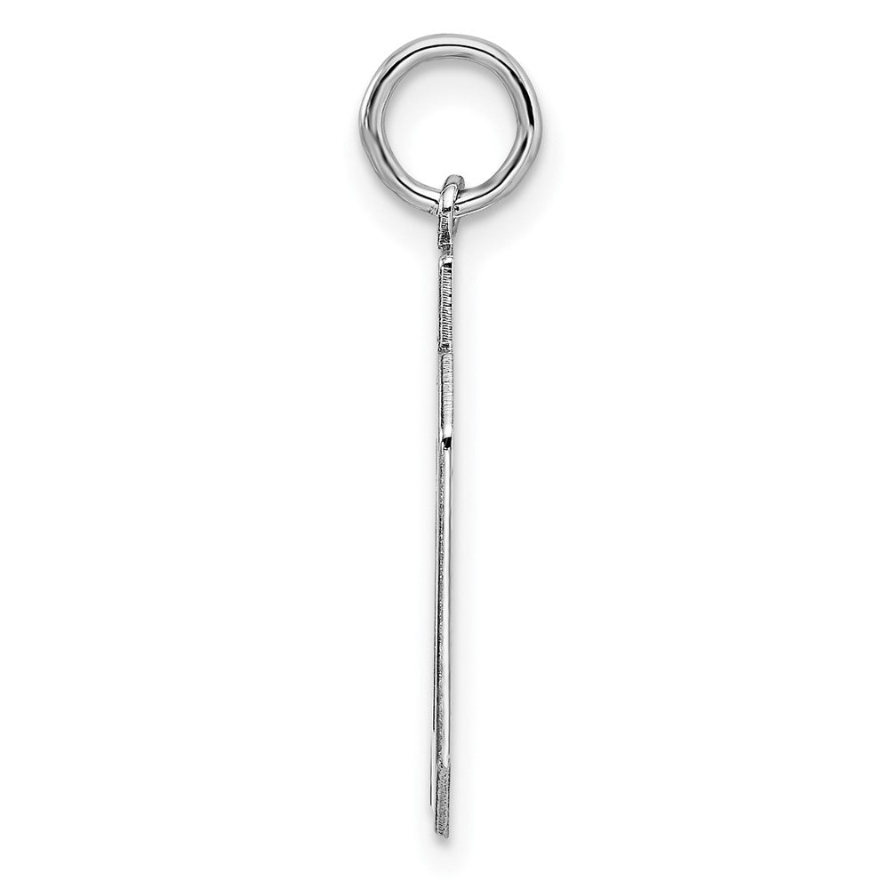 Sterling Silver/Rhodium-plated Polished Number 30 Charm