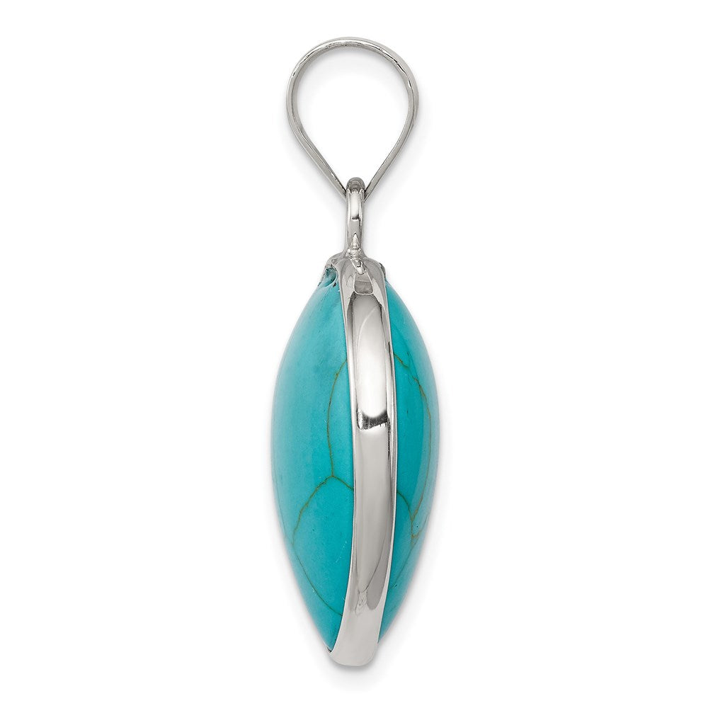 Sterling Silver Heart Synthetic Turquoise Pendant