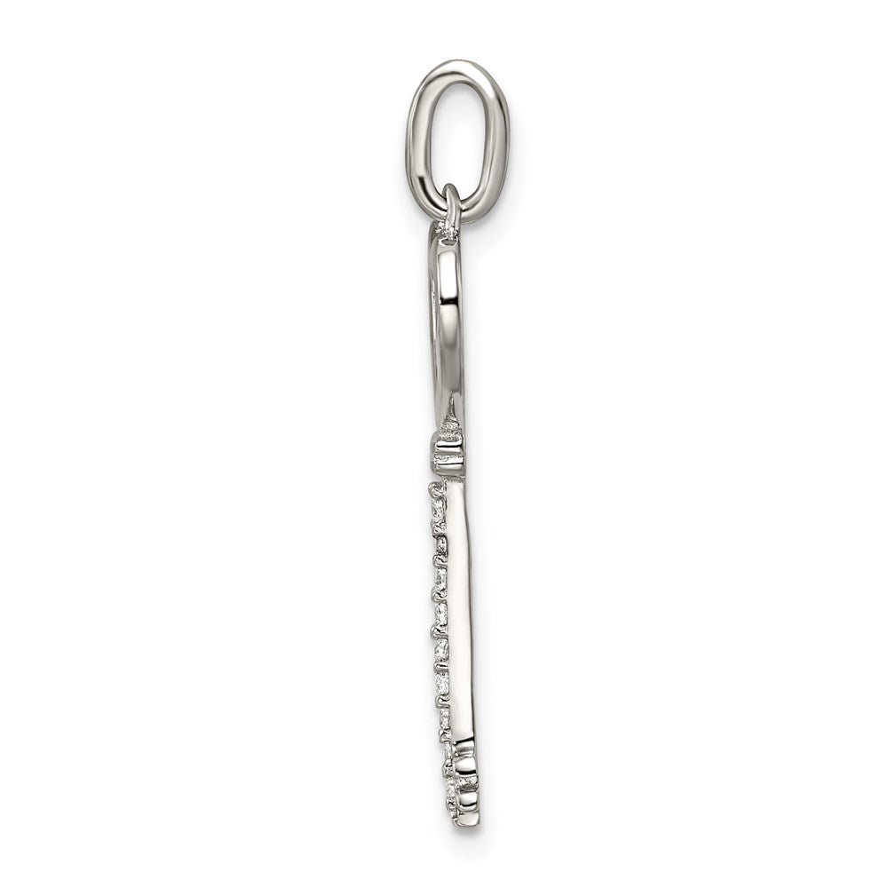 Sterling Silver CZ Key Pendant