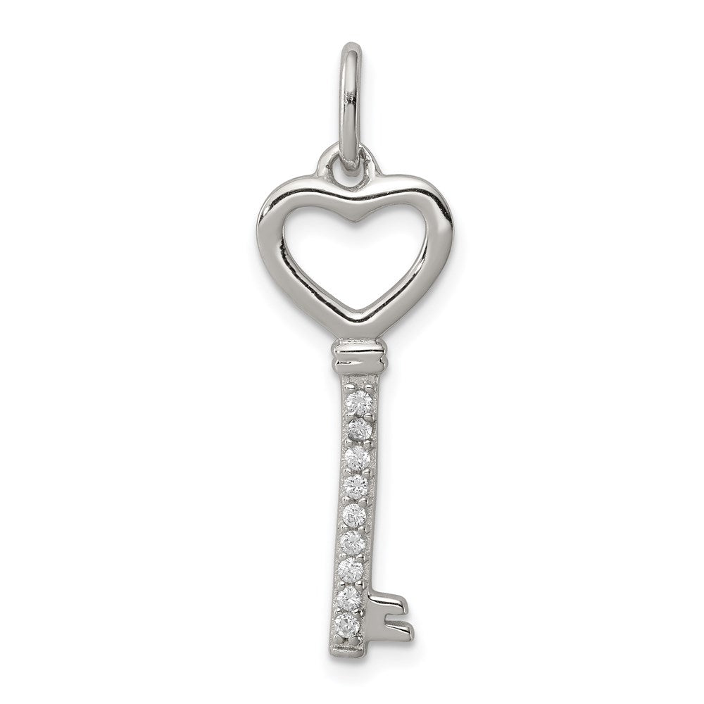 Sterling Silver CZ Key Pendant