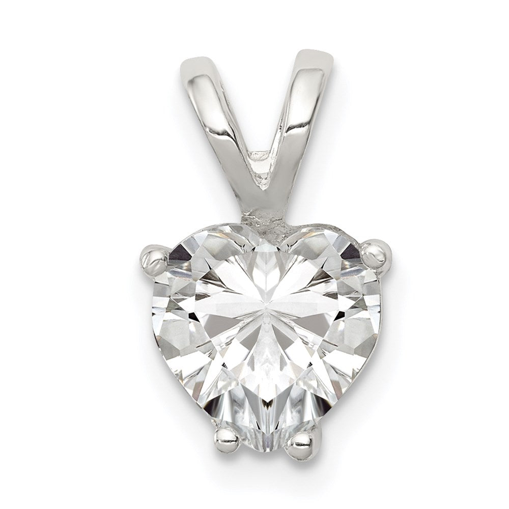 Sterling Silver Heart CZ Pendant