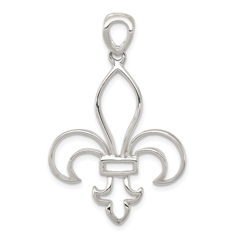 Sterling Silver Cut-Out Fleur de Lis Pendant