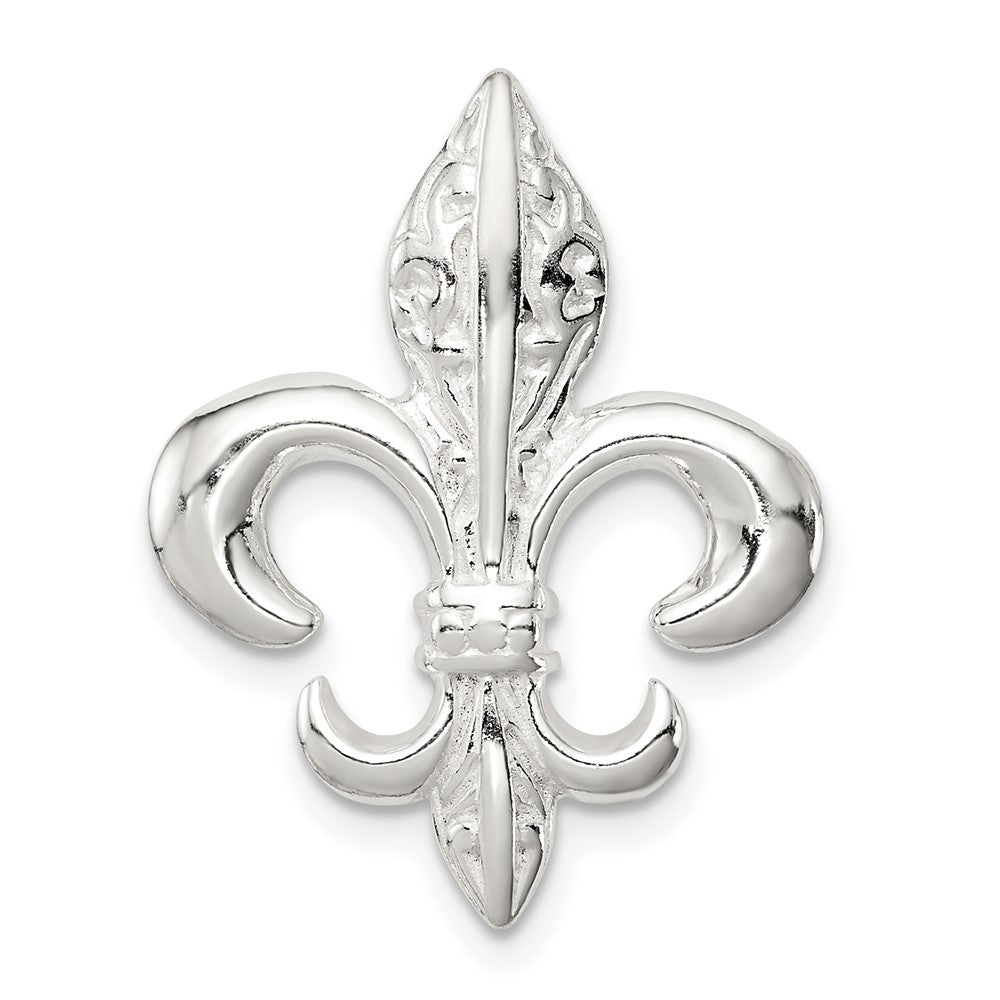 Sterling Silver Textured Fleur De Lis Fits up to Cubetto Slide