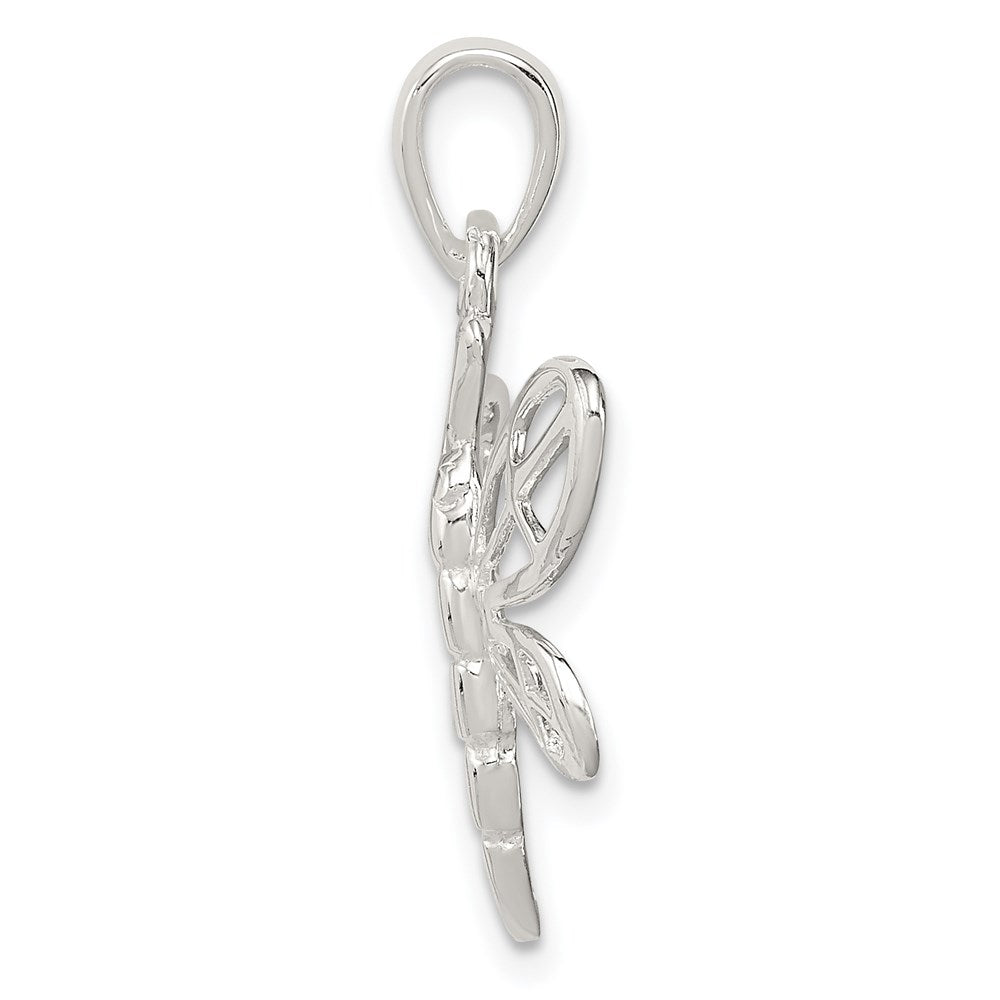 Sterling Silver Polished Dragonfly Pendant