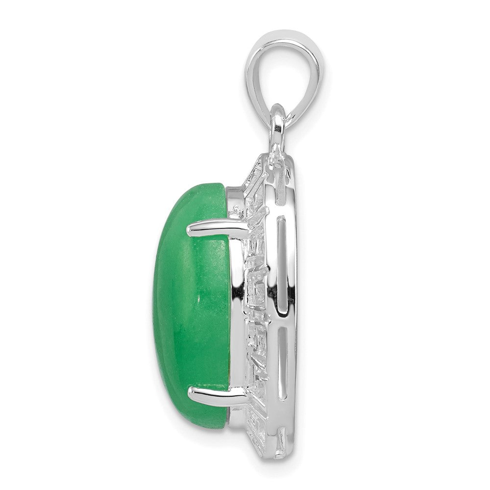 Sterling Silver Jade Greek Key Pendant