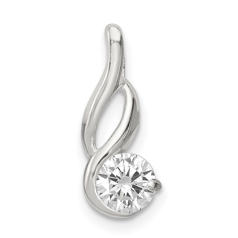 Sterling Silver CZ Pendant Chain Slide