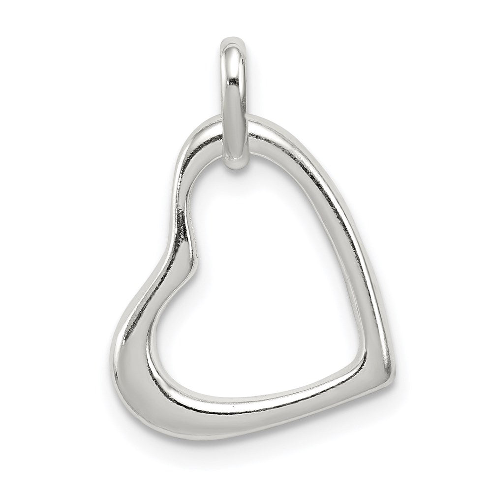 Sterling Silver Polished Open Heart Pendant