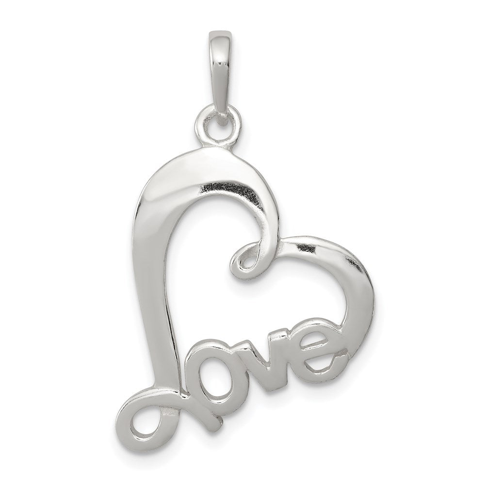 Sterling Silver Polished Love Heart Pendant