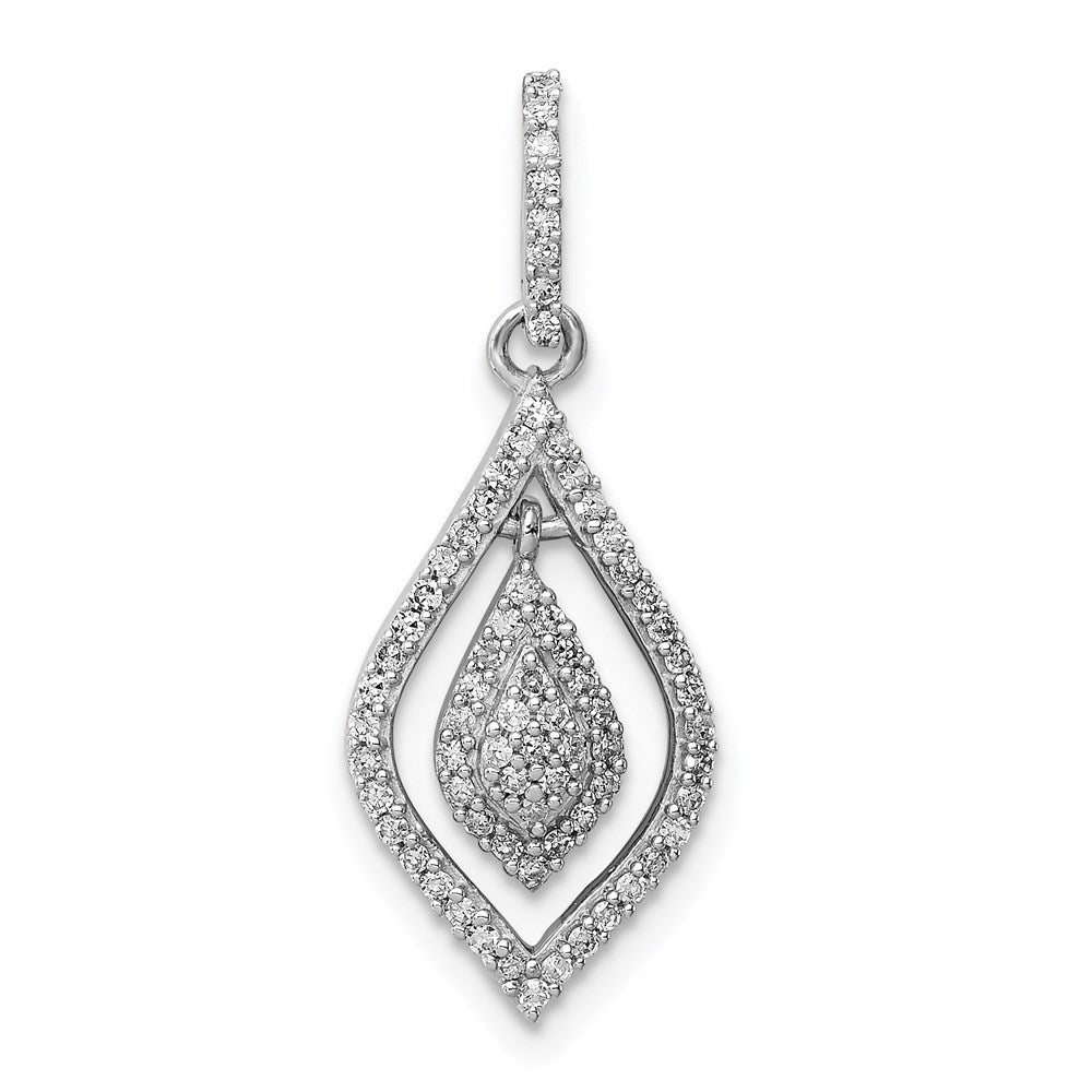 Sterling Silver Rhodium Diam. Fashion Pendant