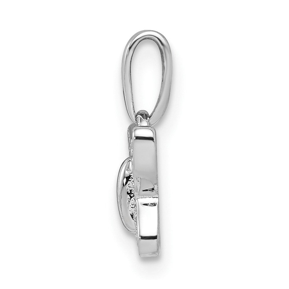 Sterling Silver Rhodium-plated Butterfly with Diamond Accent Dainty Pendant
