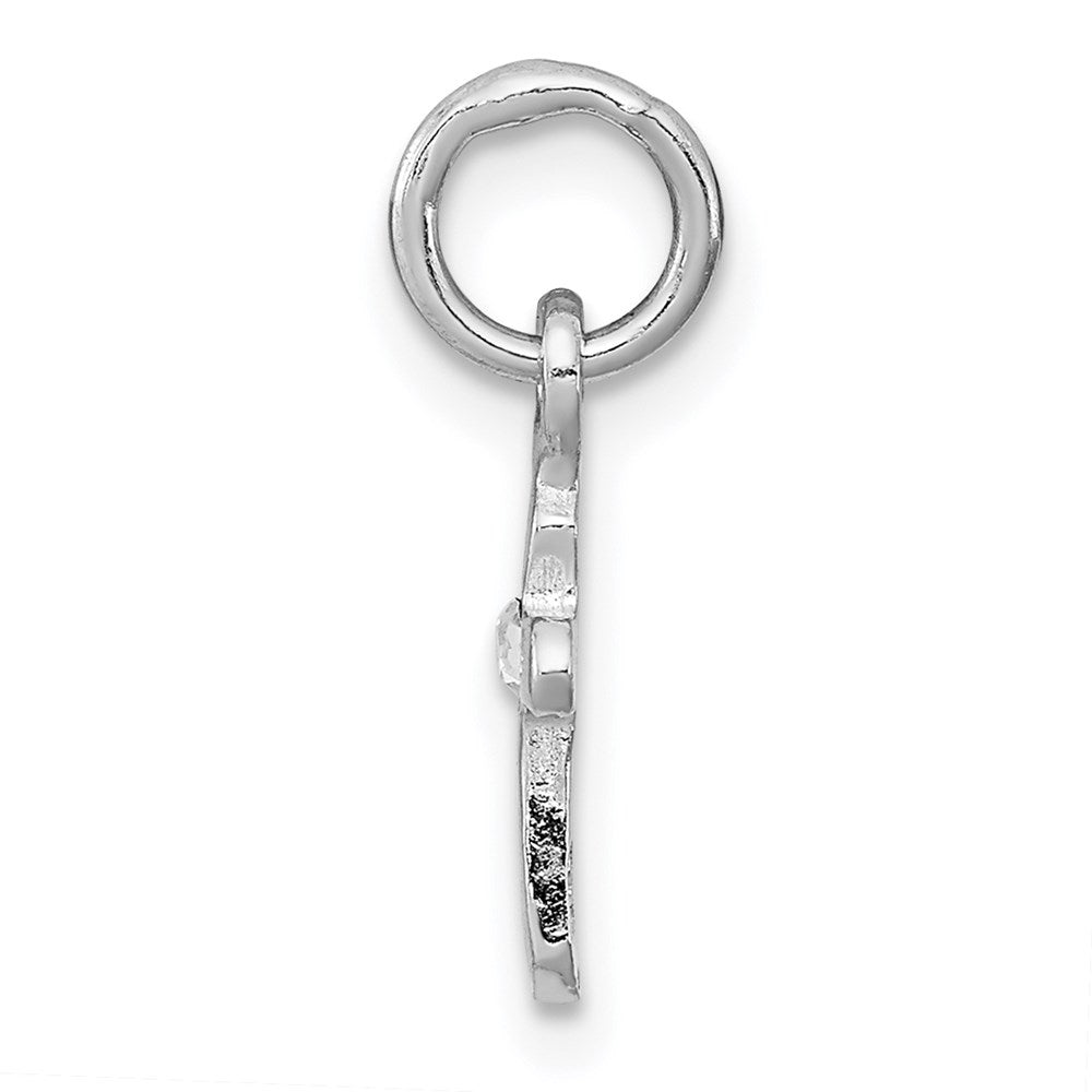 Sterling Silver Rhodium-plated Crystal Cross Petite Pendant